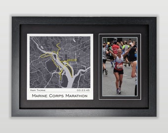 MCM Marine Corps Marathon Map Photo Display Frame Gift for Marine Corps  Marathon Runner Print made from your run data
