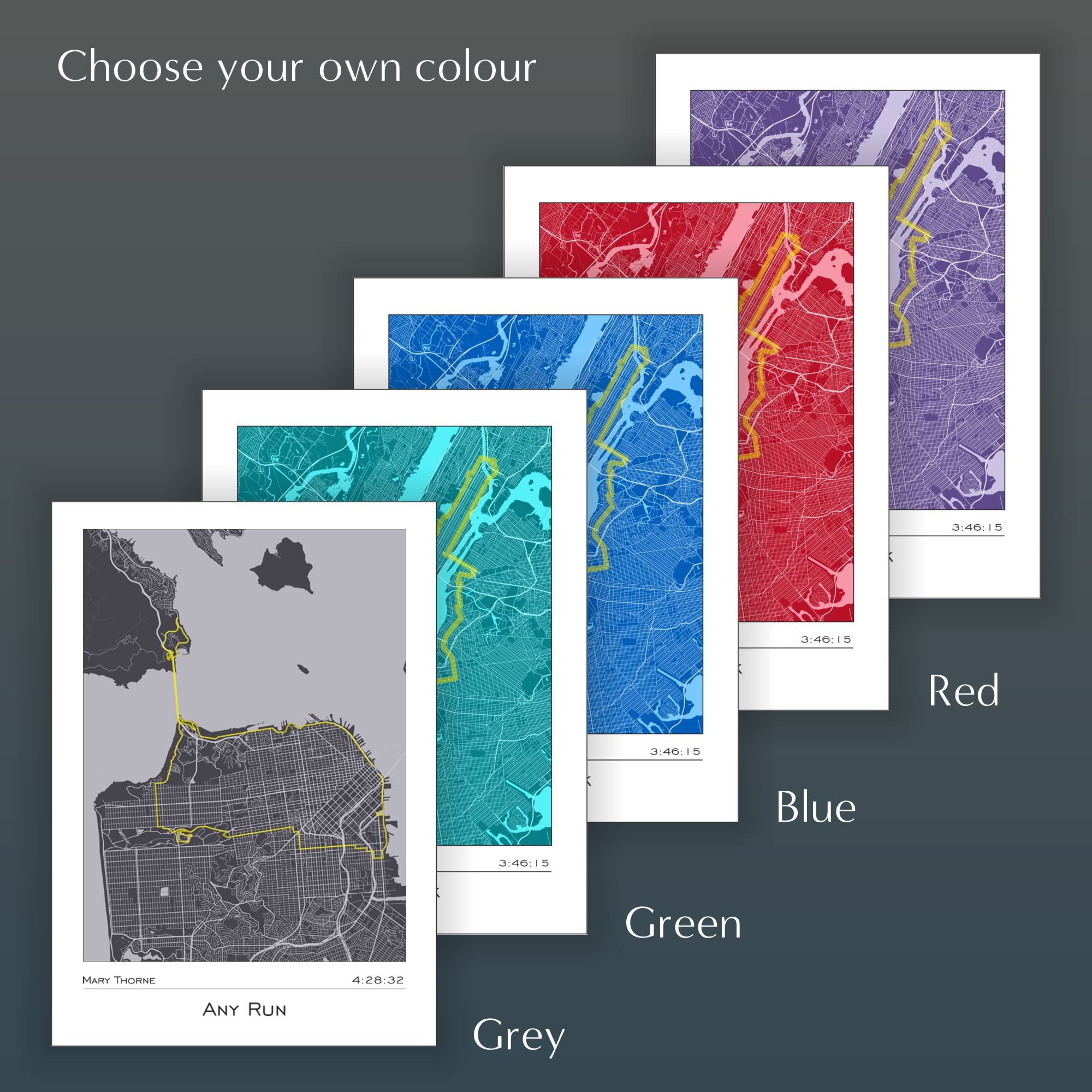 Any Trail Route Map & Double Medal Display Frame : Gift for Any Trail ...