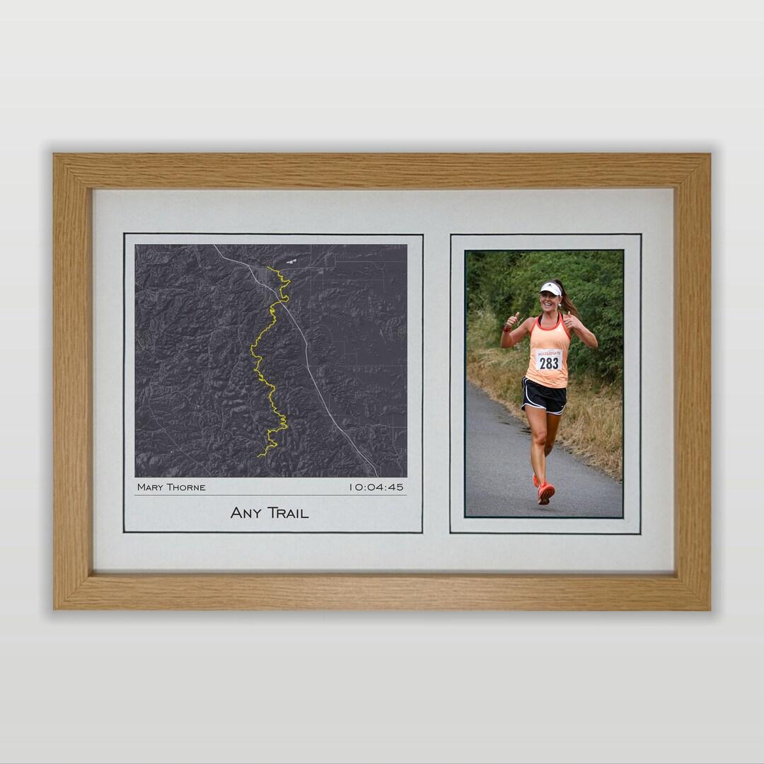 Any - Trail Map & Photo Display Frame : Gift for Any Trail Runners - Etsy
