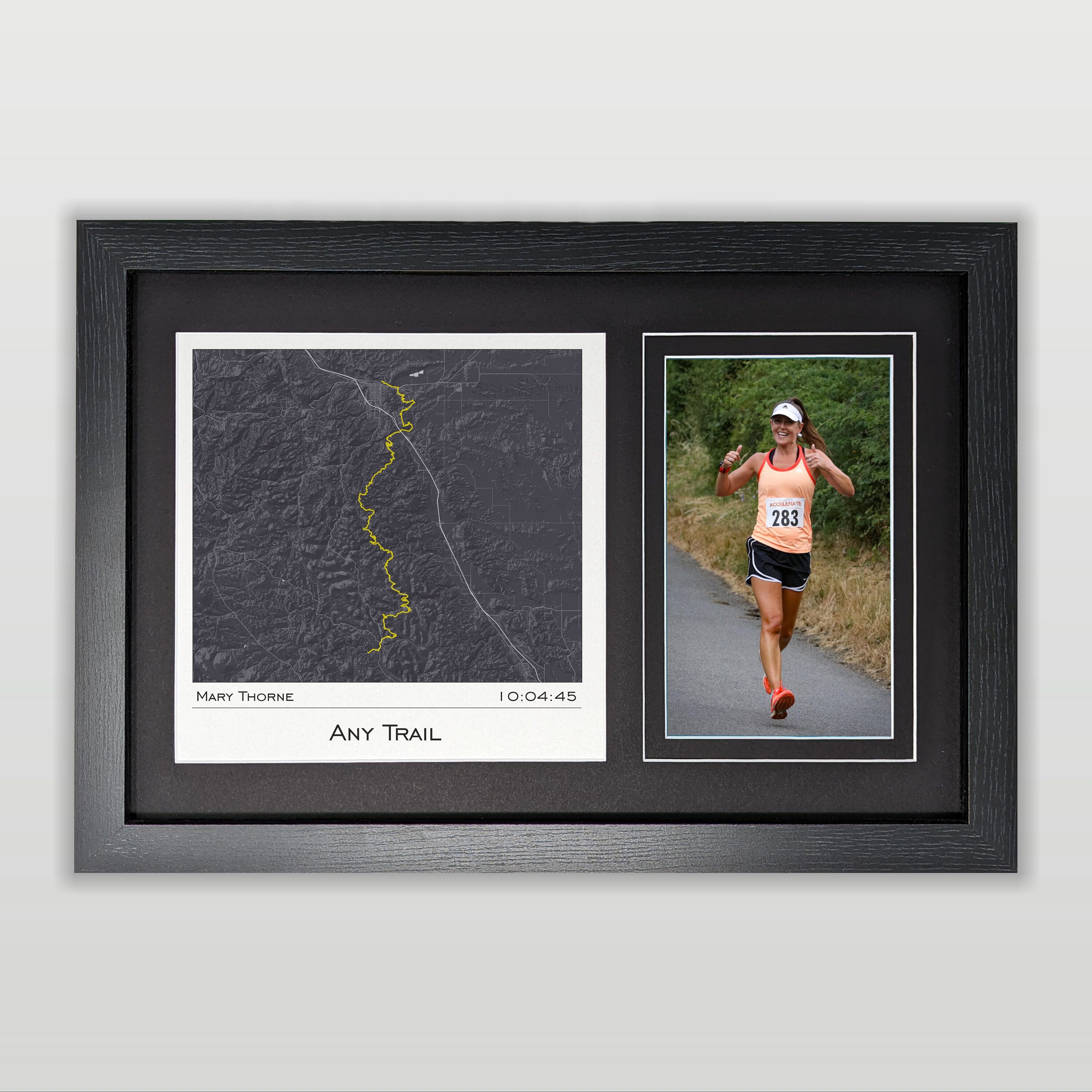 Any Trail Map & Photo Display Frame : Gift for Any Trail Runners - Etsy