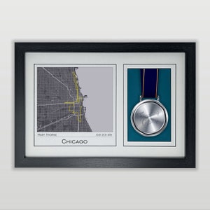 Chicago Marathon Map & Medal Display Frame: Geschenk für Chicago Marathon Runner Druck aus Ihren Laufdaten