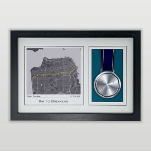 Bay to Breakers - Runner Map & Medaillenrahmen: Geschenk für Bay to Breakers - Runner Print aus deinen Laufdaten