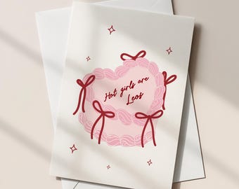 Hot Girls Are Leos Birthday Card, Pink Fun Birthday Card For Her, Happy Bday Leo, Zodiac Card