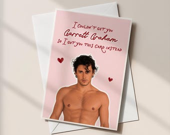Garrett Graham Birthday Card, Off Campus Inspired, Hockey Romance, Pink Birthday Card For Her, Happy Bday Greetings Card,