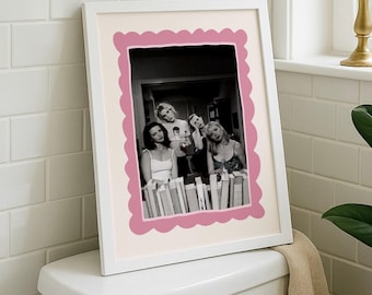 SATC-Badezimmerdruck | Lustige Badezimmerkunst | Rosa Badezimmerdeko | Sex and the City-Poster
