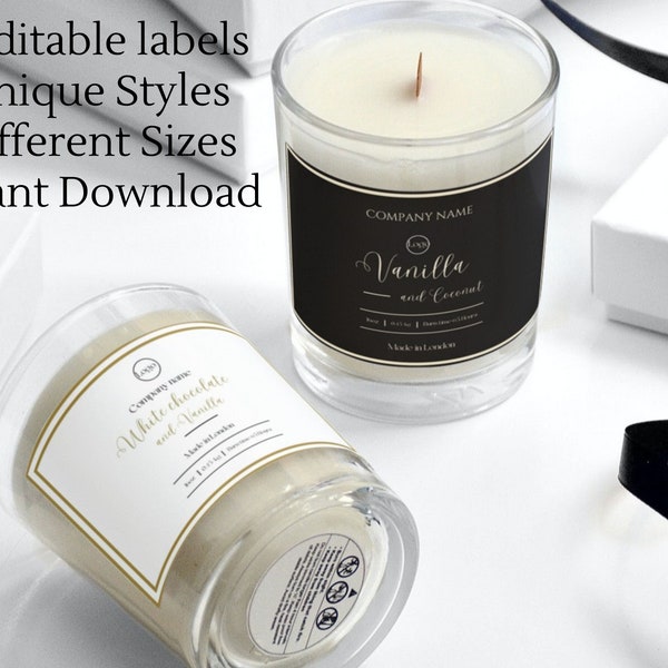 Candle label template, luxury candles label, Editable Candle Packaging, Product label template , small business, homemade candles, Canva