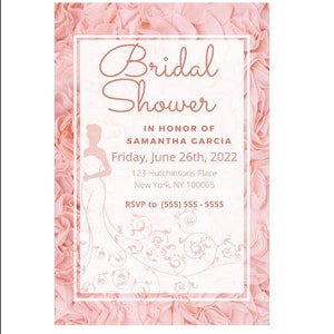 Elegant Floral Bridal Shower Invites