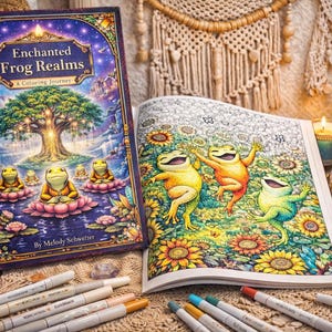 大人の塗り絵、魔法のカエルの王国