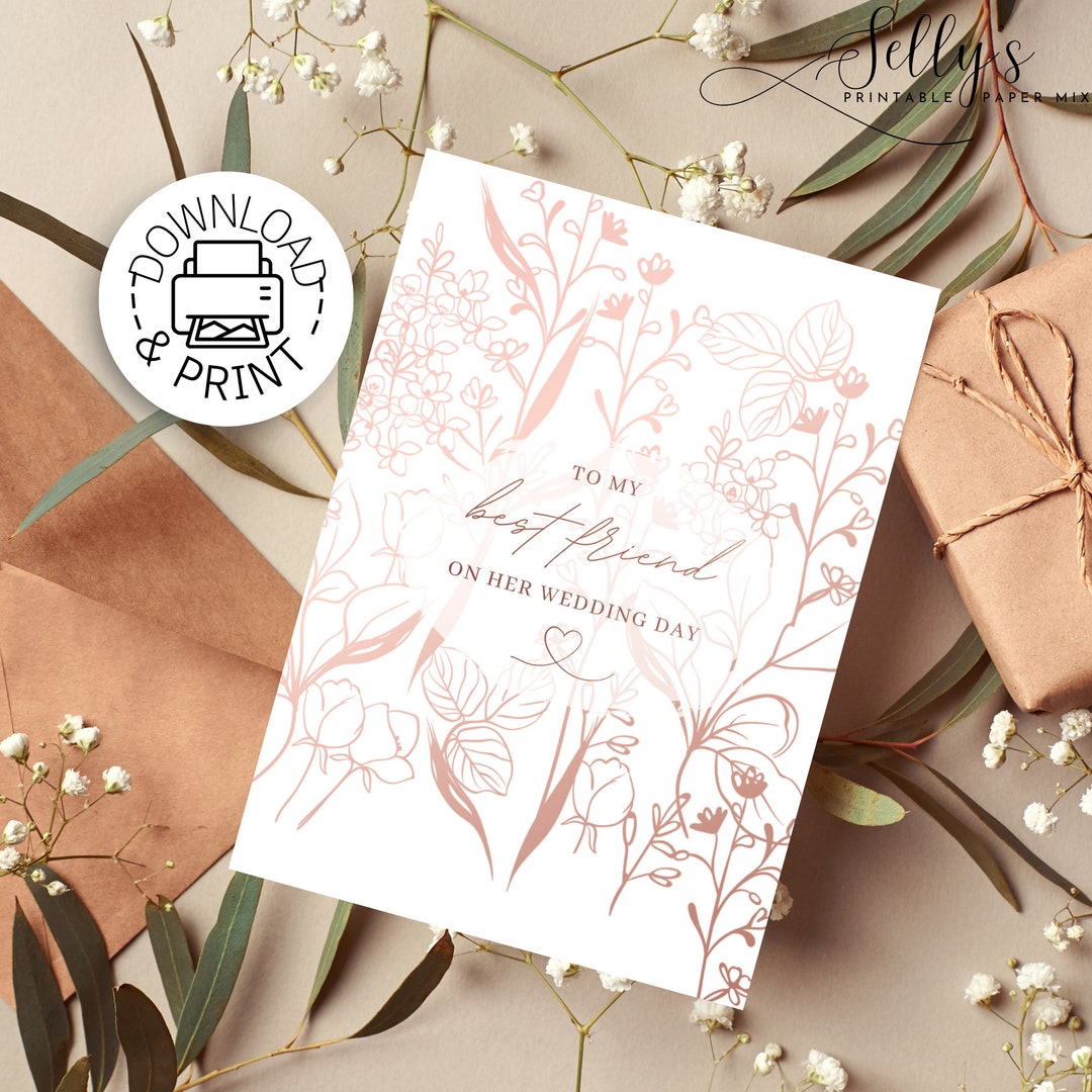 To My Best Friend On Her Wedding Day Card Best Friend Wedding Card 