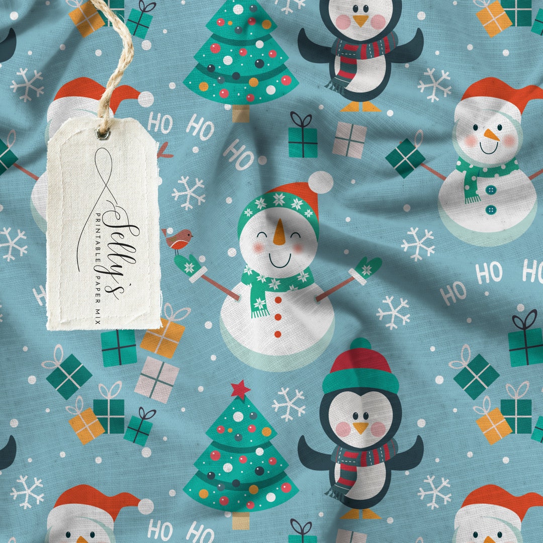 Snowman Seamless Repeating Pattern - Etsy