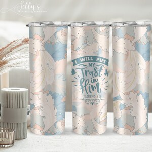 Tumbler Wrap with Scripture Jesus Faith Quote Religious Floral Seamless Sublimation Design Downloads - Skinny Tumbler 20oz Design - PNG 2022