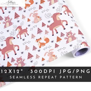 Boho Animals Seamless Pattern for Fabric, Baby Dress Pattern, Baby Animals Seamless Pattern, Kids Pattern, Baby and Toddler, sewing pattern