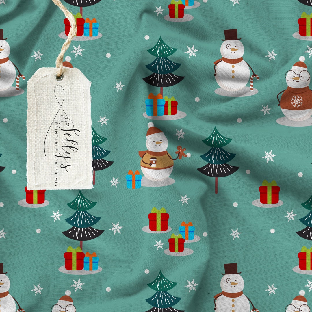 Snowman Seamless Repeating Pattern Winter Seamless Pattern File ...