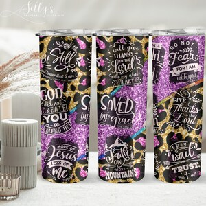 Tumbler Wrap with Scripture Jesus Faith Quote Religious Floral Seamless Sublimation Design Downloads - Skinny Tumbler 20oz Design - PNG 2022