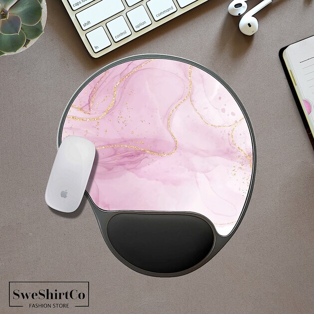 pink watercolor Mouse Pad With Wrist Rest,Work From Home, Gaming Mouse Pad, Unique Mouse Pad, Stylish Office Gift