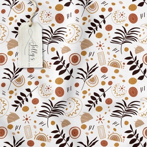 Boho Retro Flowers for Commercial Use, Floral Repeating Seamless Pattern Design, Repeating File, Tiling Designs, Paper, Fabric