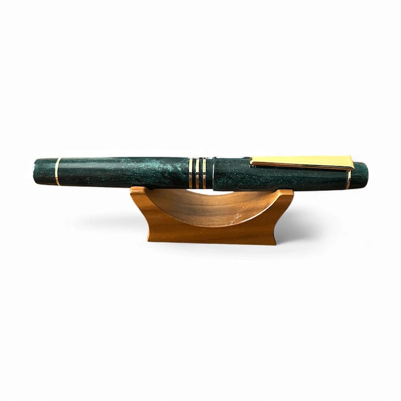 Viridian Green & Gold - Custom - Handmade Fountain Pen zdjęcie 2