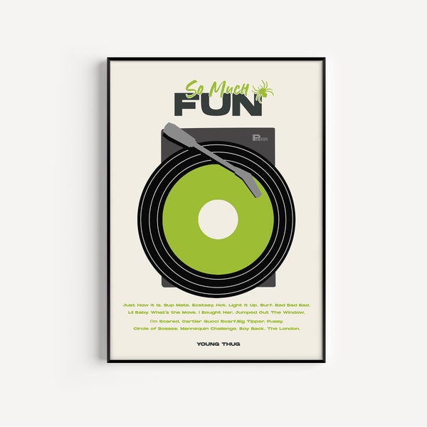 So Much Fun Young Thug Vinyl Album Poster Print | Vintage Retro Minimalistic Printable Wall Art | Quality Digital Download Only 5 Sizes