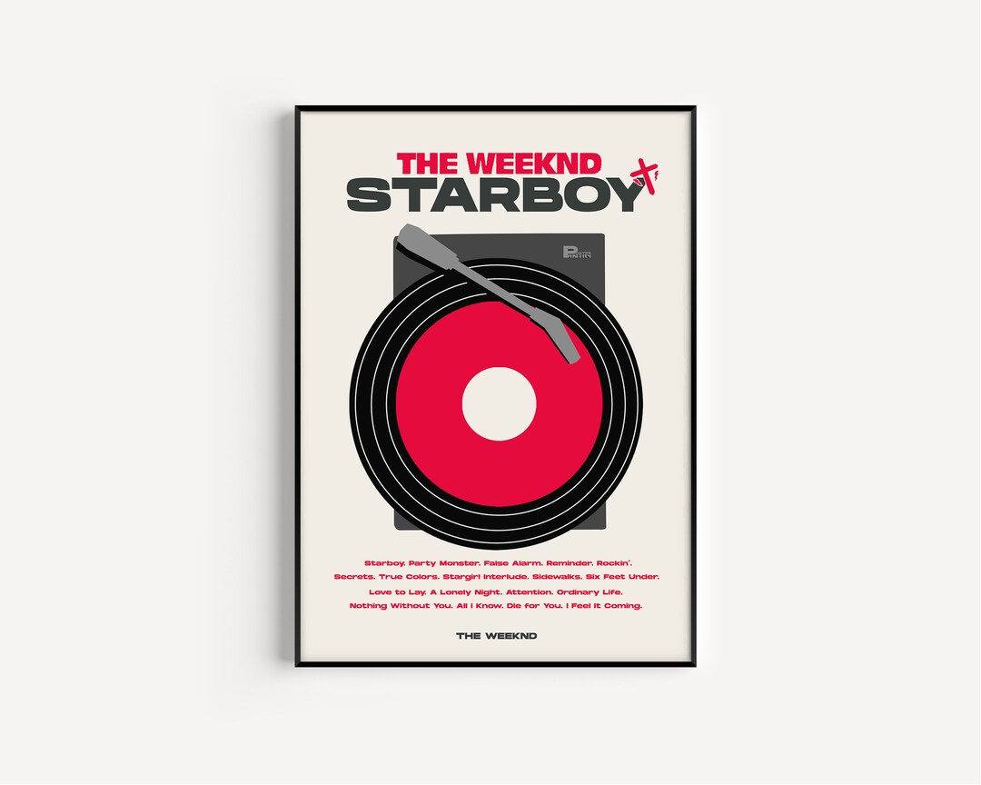 Starboy the Weeknd Album Poster Print Vintage Retro Minimalistic ...