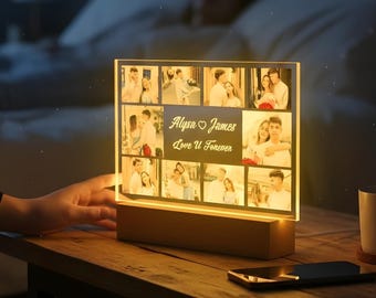 Custom Collage Photo Light Personalised Commemorative Gift For Her