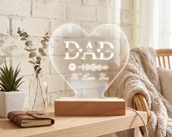 Personalised Night Light Custom Engraved LED Lamp For Dad