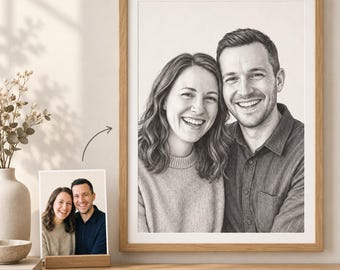 Custom Pencil Portrait from Photo, Digital File, Poster or Canvas