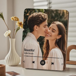 Wooden Music Photo Frame, Plays Custom Songs (6x8 inches)