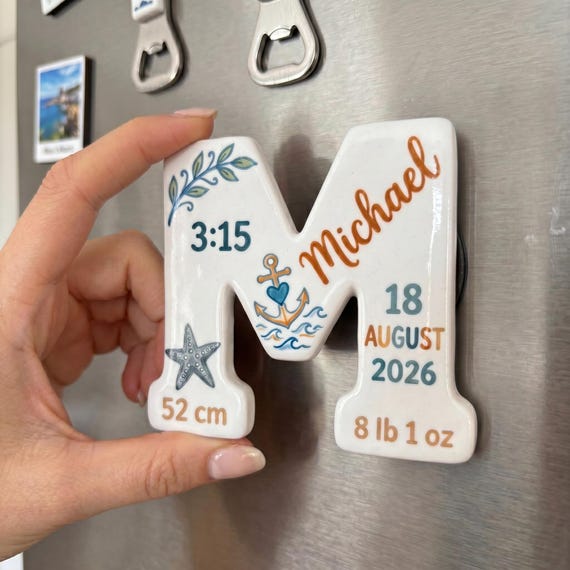 Personalised Newborn Magnet: Custom Birth Announcement Keepsake Fridge Magnet