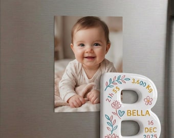 Personalized Baby Keepsake Gift, Baby Initial Gift, Personalized Newborn Stats, Birth details keepsake, Handmade Baby Gift, New Baby Gift