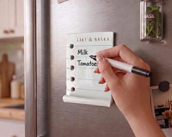 Handmade Ceramic Fridge Magnet, Do List Tile, Clay Magnetic Note Board, Handmade Notebook Paper Design, Fridge List Magnet, gift for her