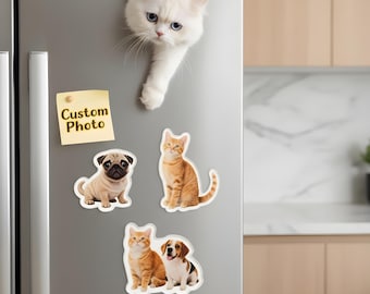 Custom Pet Photo Magnet: Personalized Dog & Cat Keepsake