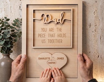 Personalized Father's Day gift, Personalised Dad Puzzle Plaque , Custom Names Father's Day Gift