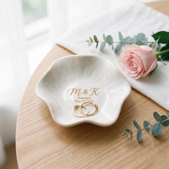 Custom Ring Dish Personalised Engagement Ring Holder Gift