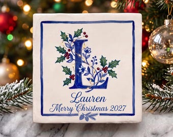Custom Clay Coaster, Personalised Coaster Sets, Handmade Christmas Gift, Home Decor