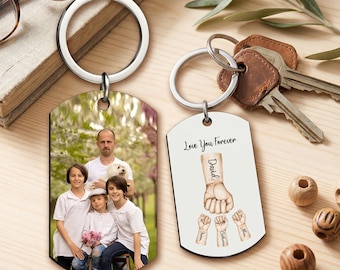 Personalised Dad Keychain Custom Photo Father's Day Gift
