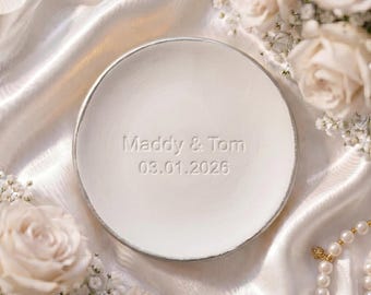 Handmade Clay Ring Dish, Personalized Engagement Gift, Wedding Gift, Custom Ring Dish, Bridesmaid Gifts, Engagement Ring Dish