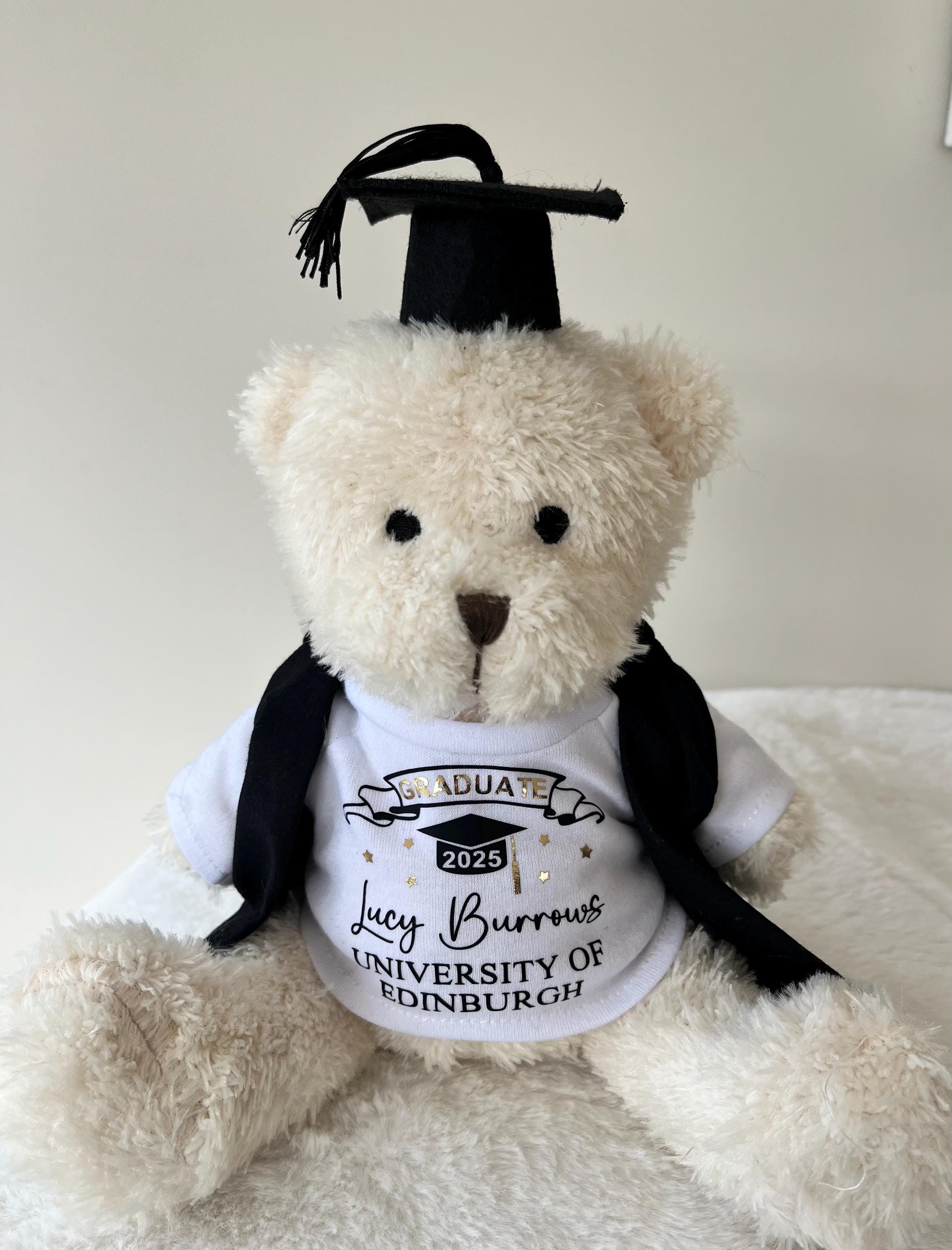 Personalized Graduation Teddy Bear - Custom Text For Class Of 2025 - Gift For High School Or College Grad