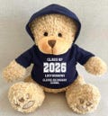Personalised Graduate 2026 Hoodie Bear, Class Of Leavers 2026 Keepsake Teddy, School Red Green Royal Blue Navy Purple Pink Hoodie Gift Bear
