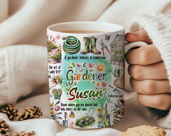 Personalised Gardener Mug / Coaster, Garden Quote Full Printed Mug, Gardening Lover Gifts, Garden Gift Mug, Garden Drinks Ceramic Coaster