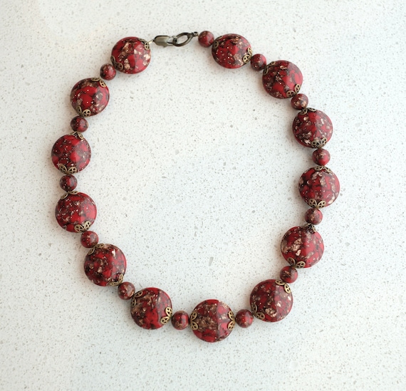 Vintage Venetian Glass Bead Necklace - image 1