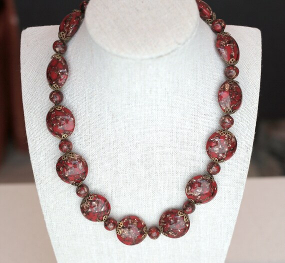 Vintage Venetian Glass Bead Necklace - image 3