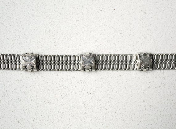 Rare Art Deco Woven Chain 16" Choker Necklace wit… - image 5