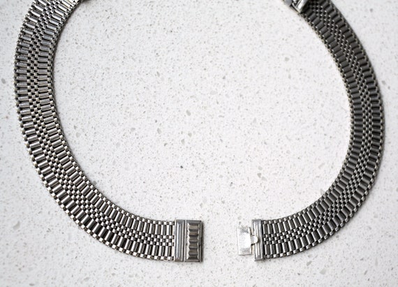 Rare Art Deco Woven Chain 16" Choker Necklace wit… - image 3