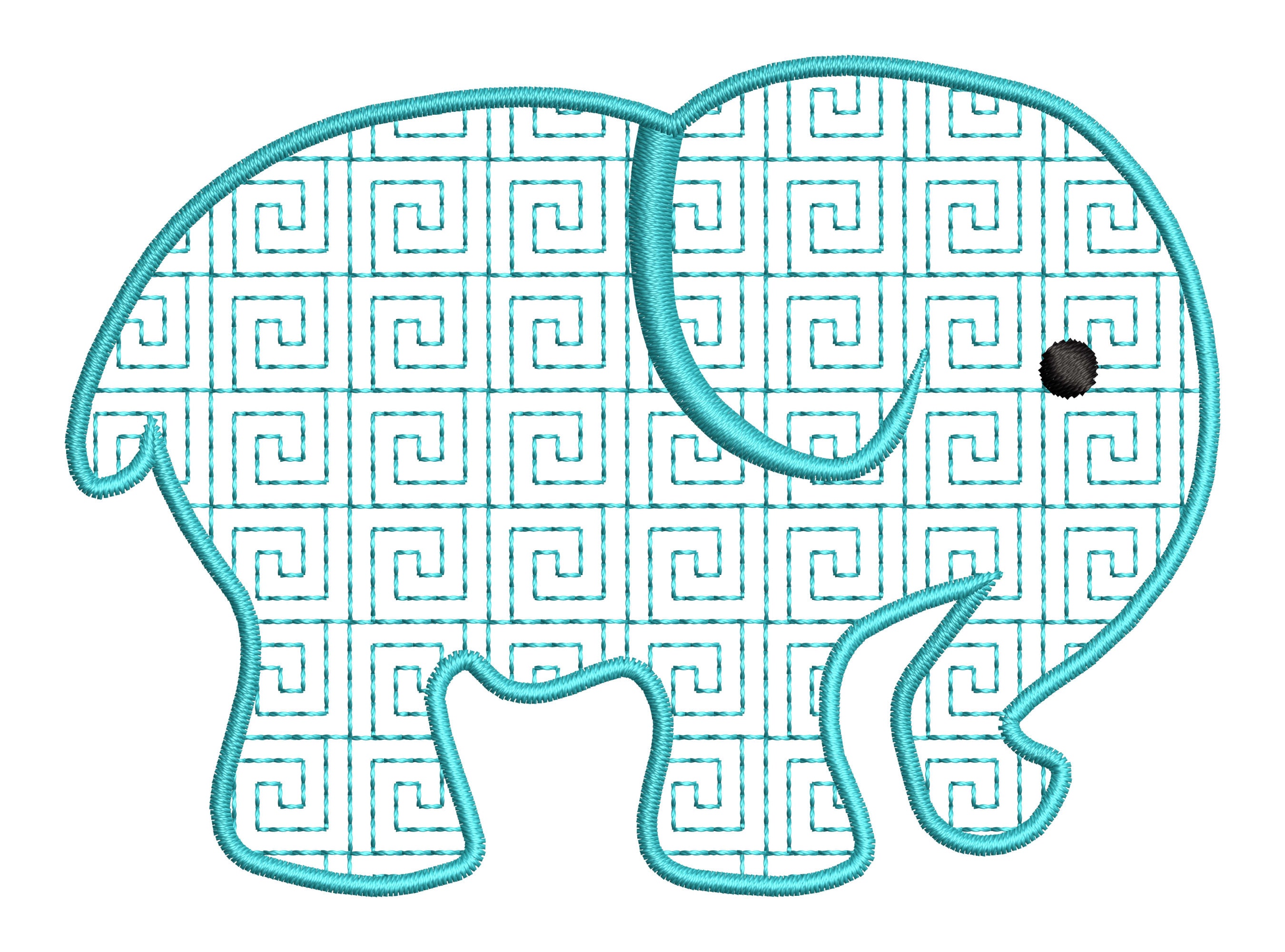 Elephant Machine Embroidery File, Quick Stitch File, Instant Download ...