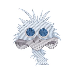 Ostrich machine embroidery design, sketch embroidery file