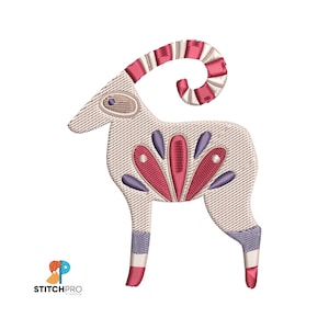 Capricorn machine embroidery design, stitch file instant download