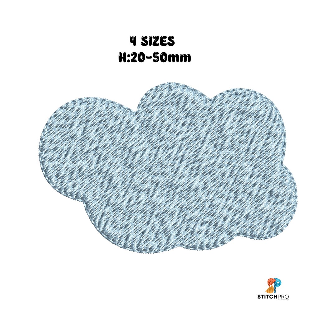 Cloud Machine Embroidery Design in 4 Sizes, Instant Download - Etsy