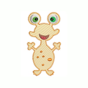Monster sketch machine embroidery design, quick stitch file
