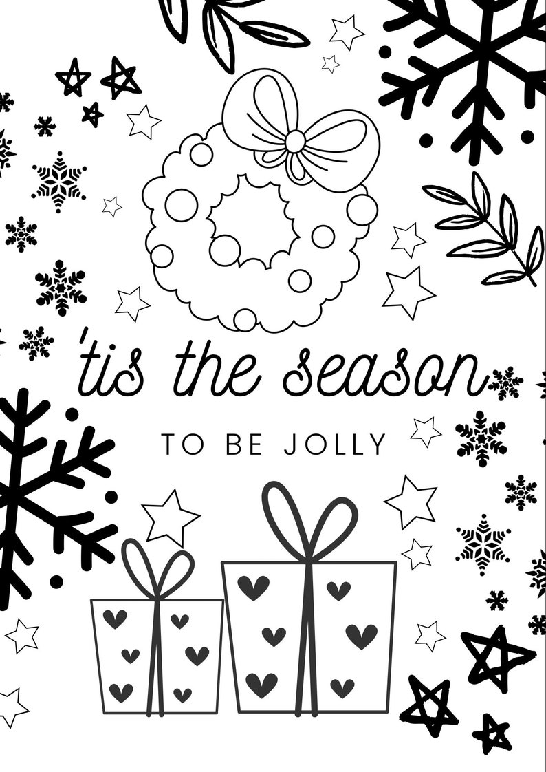 Printable Christmas Colouring Pages - Etsy