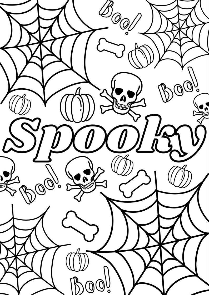 Halloween Colouring Pages Printable Etsy